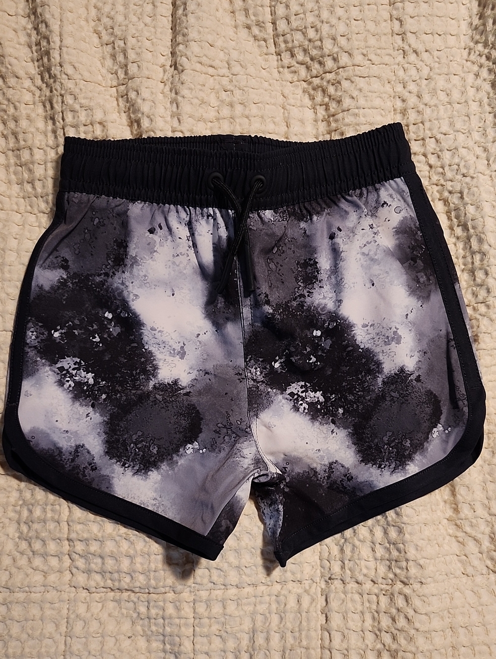Little Bipsy Black & Gray Tie-Dye SWIM TRUNKS